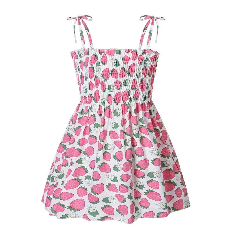 Little Girls Strawberries Sun Dress-Children’s dress-Fitazzo