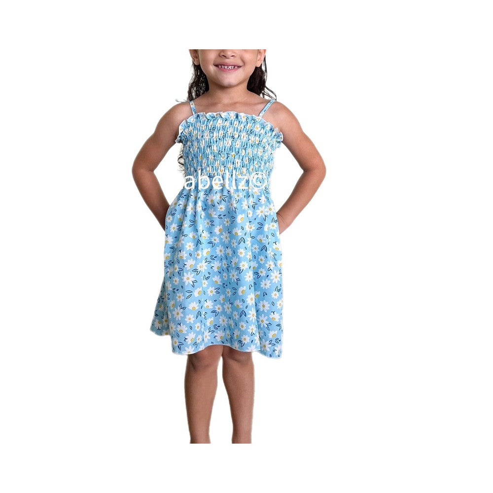 White Flowers Printed Dress-Children’s dress-Fitazzo
