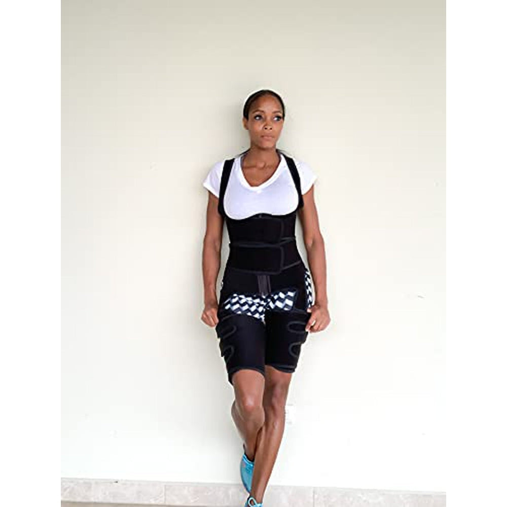 Full Coverage, Double Belt, Waist, and Thigh Waist Trainer-Slimming belts-Fitazzo