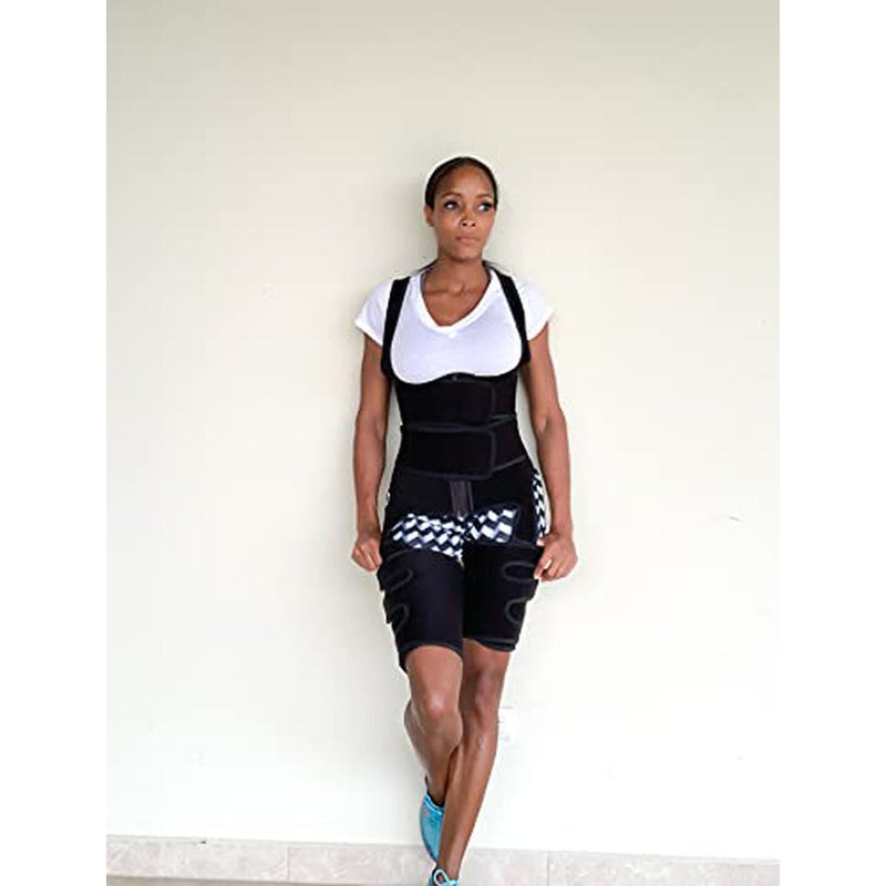 Full Coverage, Double Belt, Waist, and Thigh Waist Trainer-Slimming belts-Fitazzo