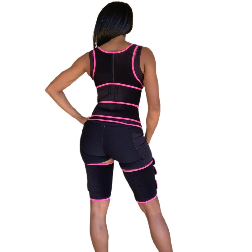 Full Coverage, Double Belt, Waist, and Thigh Waist Trainer-Slimming belts-Fitazzo