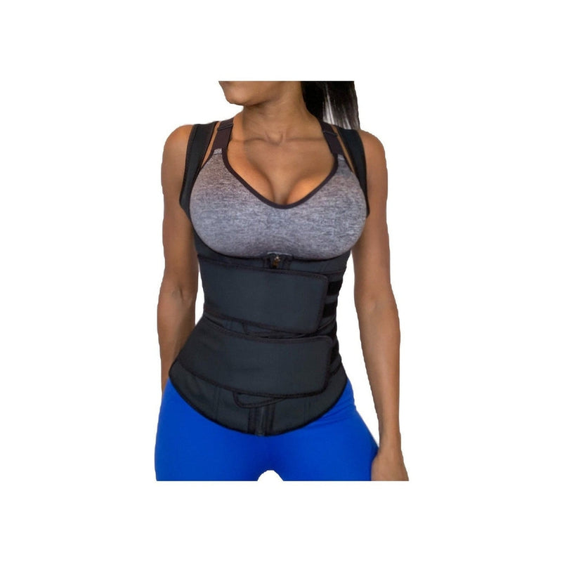 Double strap Full coverage Latex Waist Trainer Vest-Slimming belts-Fitazzo