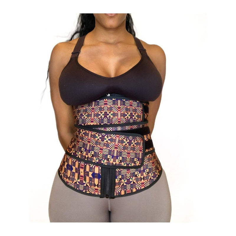 Printed Double Belt Latex Waist Trainer-Slimming belts-Fitazzo