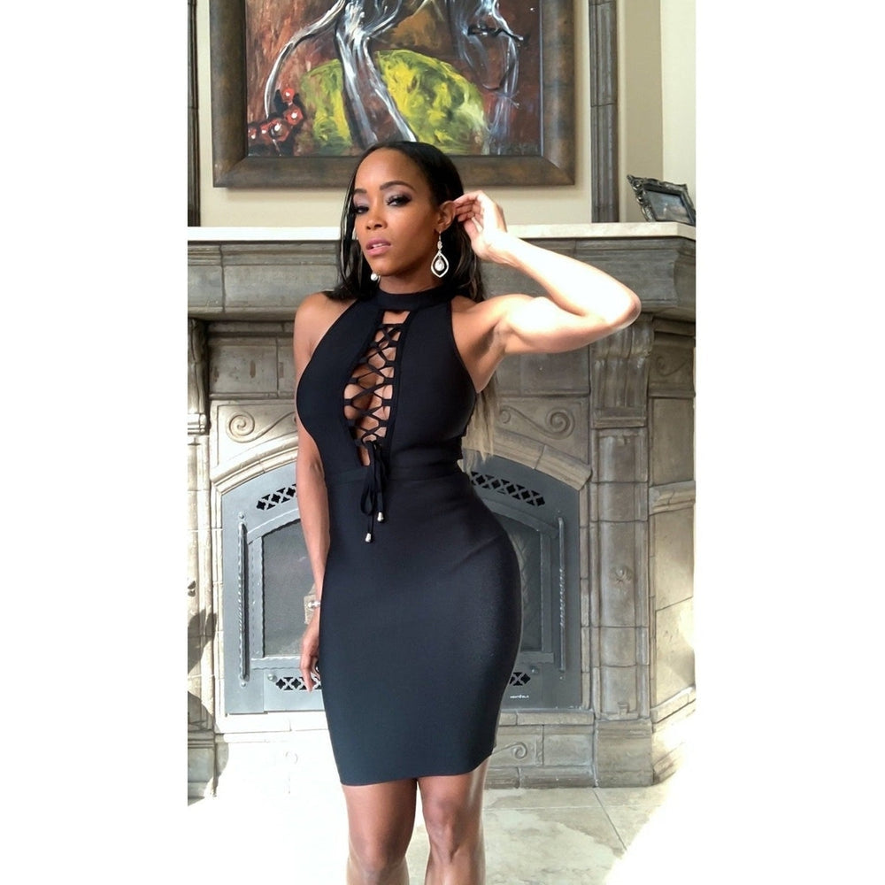 Black bandage dress deals